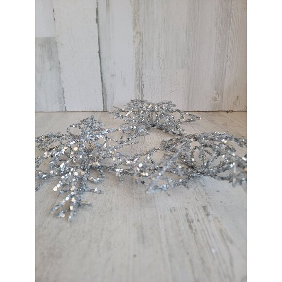 Large silver snowflake ornament Xmas set home decor - Picture 6 of 6